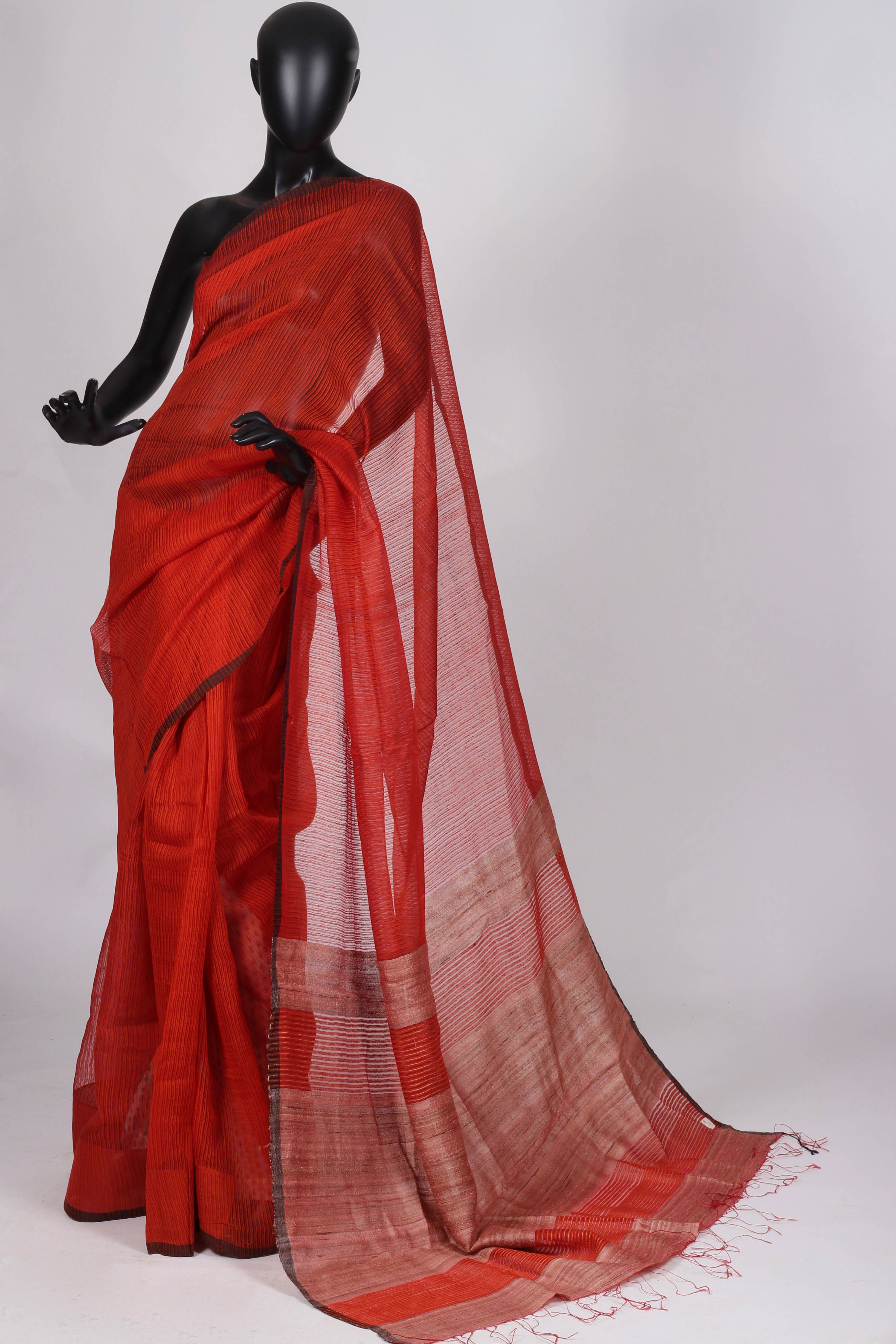 Rust Bailou Saree