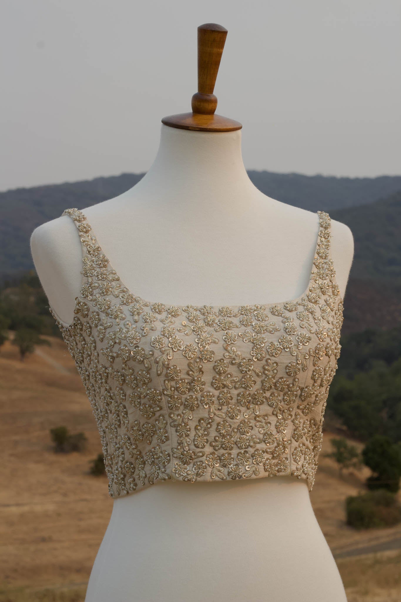 Ivory embroidered blouse