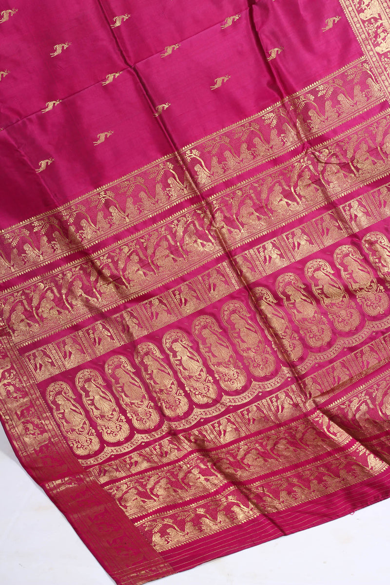 Baluchari Silk Saree of rare combo of shades and designs | Silk sarees,  Saree, Baluchari saree