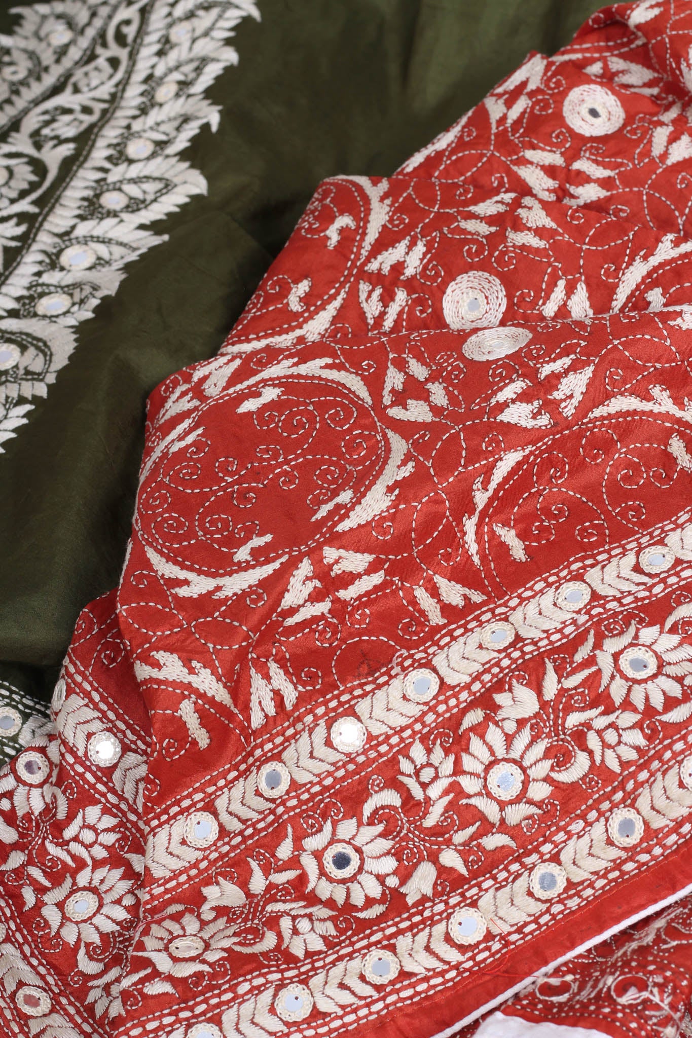 Kantha Saree Embroidered on Bangalore Silk