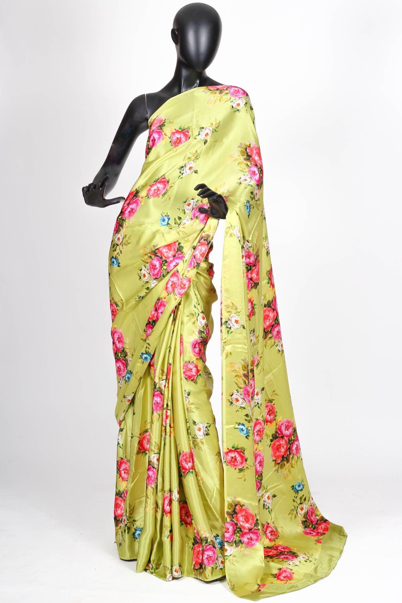 Printed Satin Saree