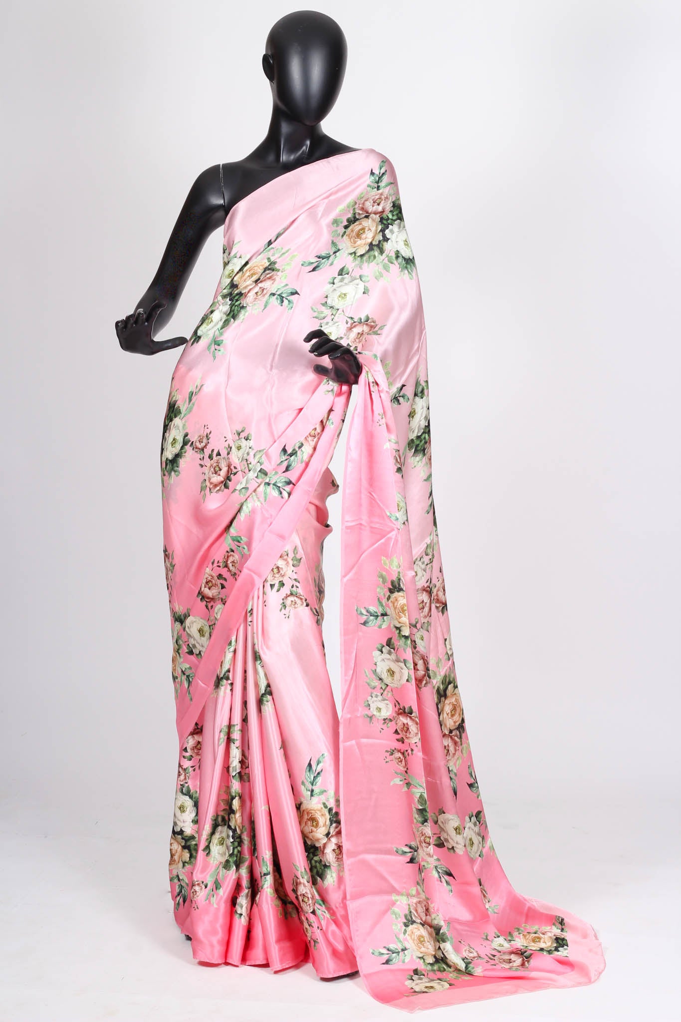 Printed Satin Saree