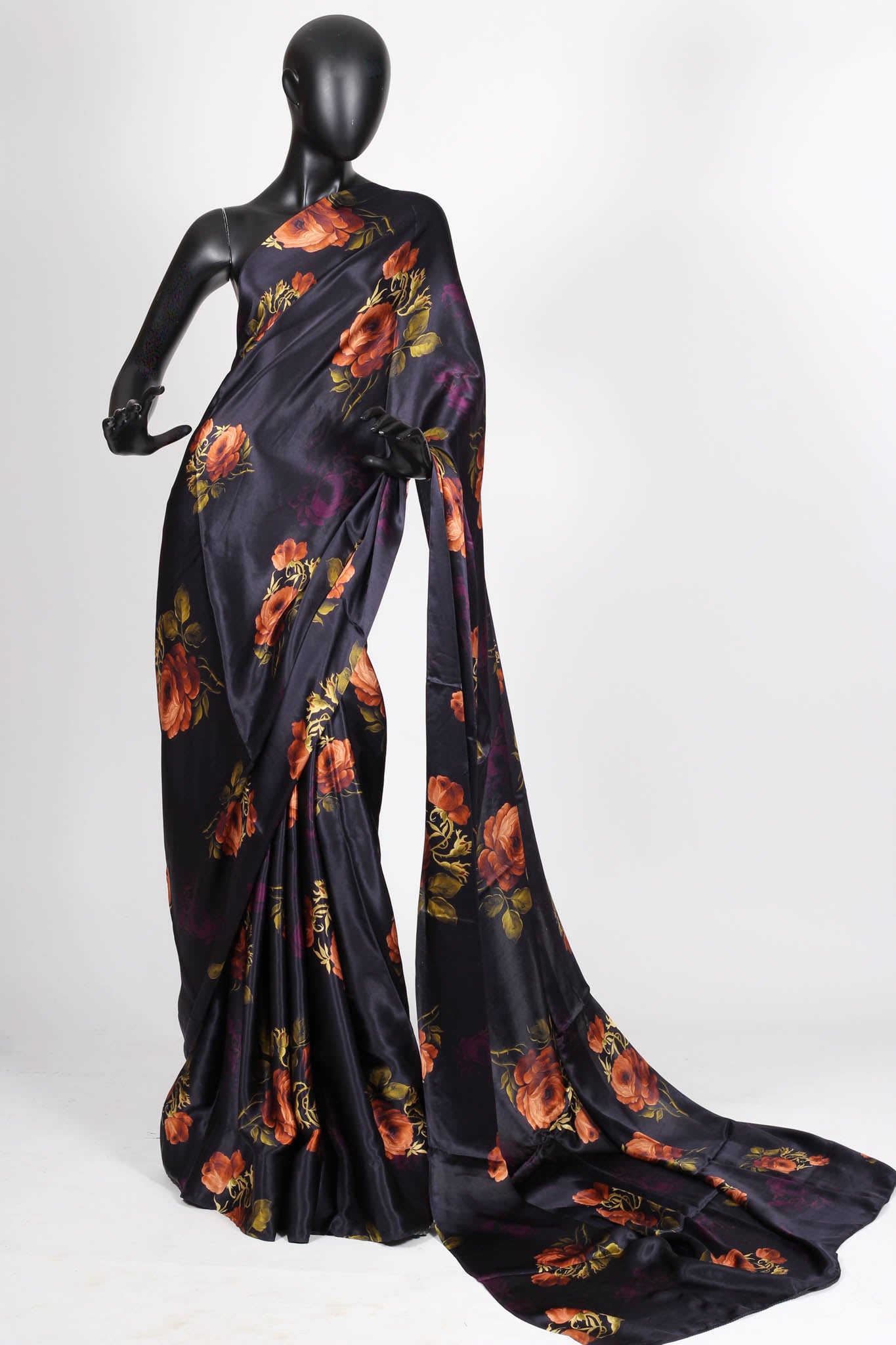 Printed Satin Saree