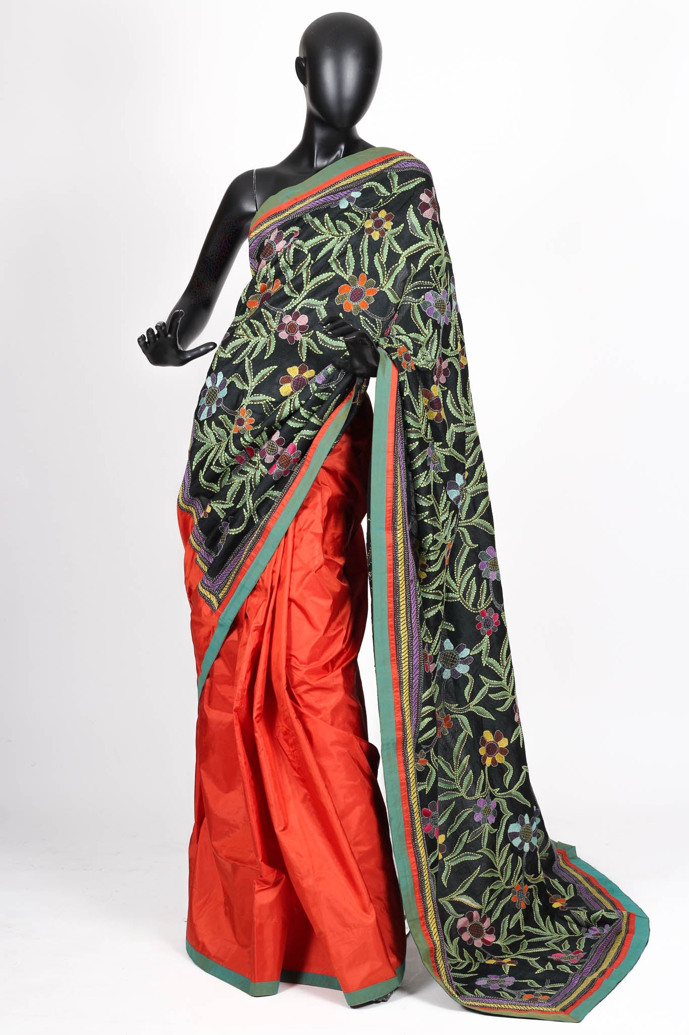 Half and Half Kantha Saree