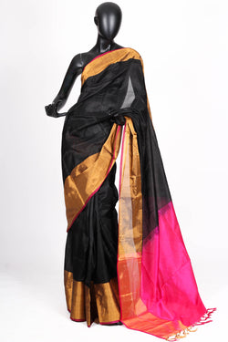 Black uppada silk saree