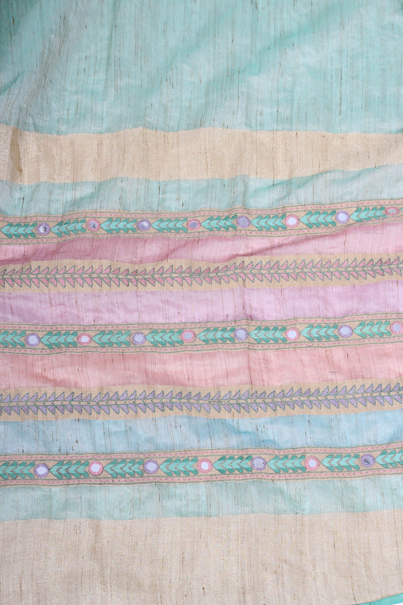 Green handwoven kantha saree