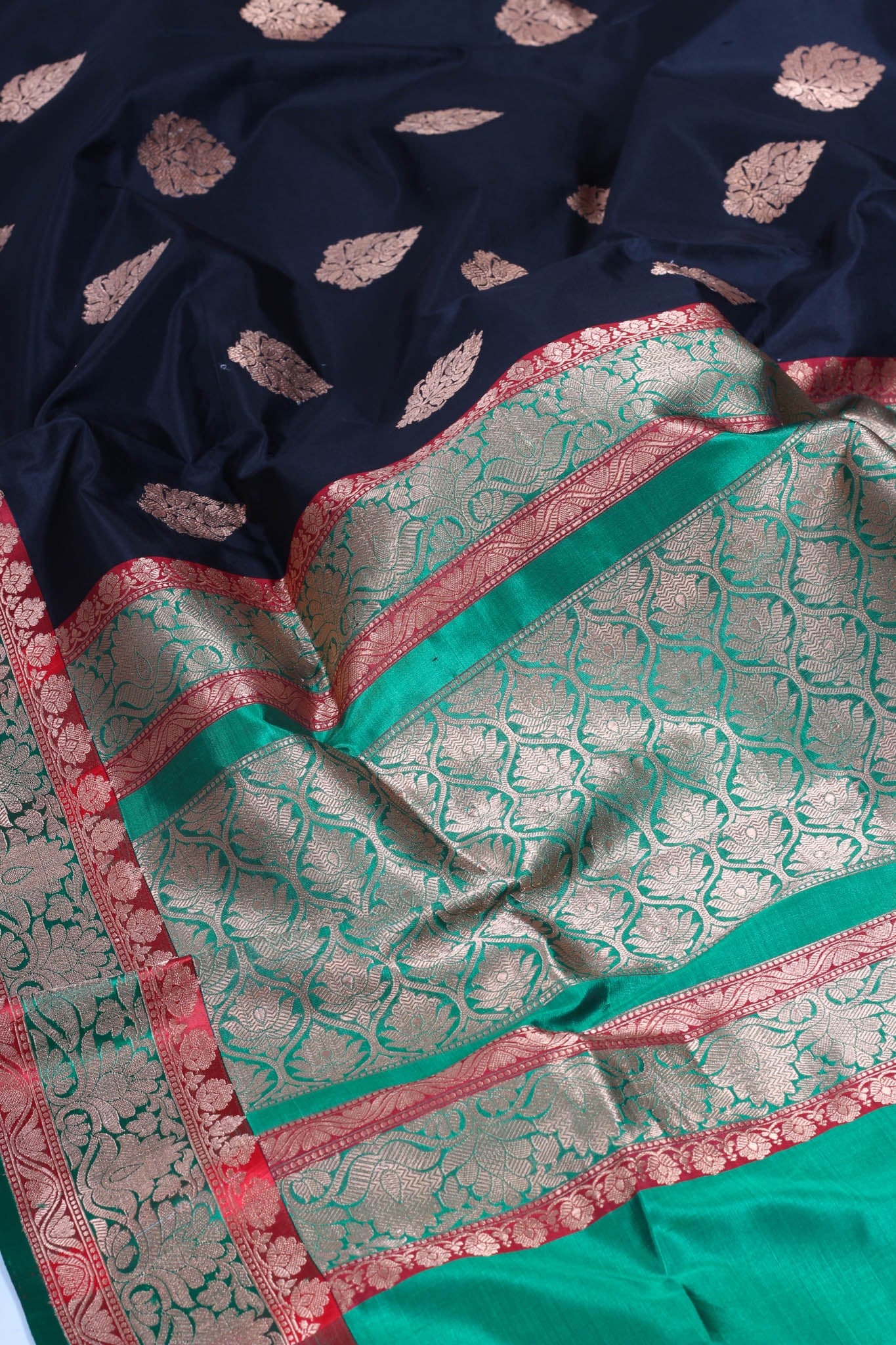Black benarasi silk saree