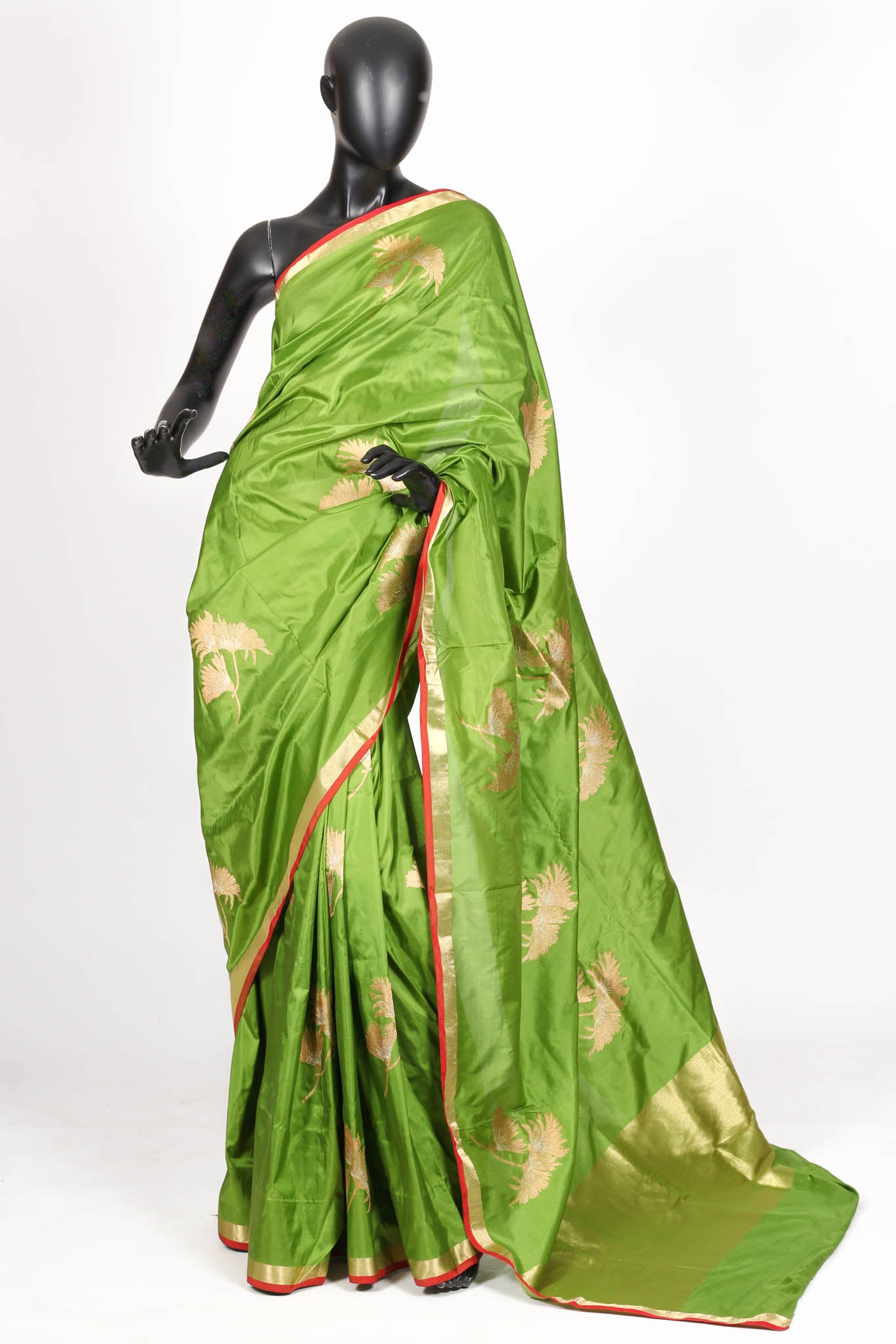 Green Katan Silk Benarasi Saree