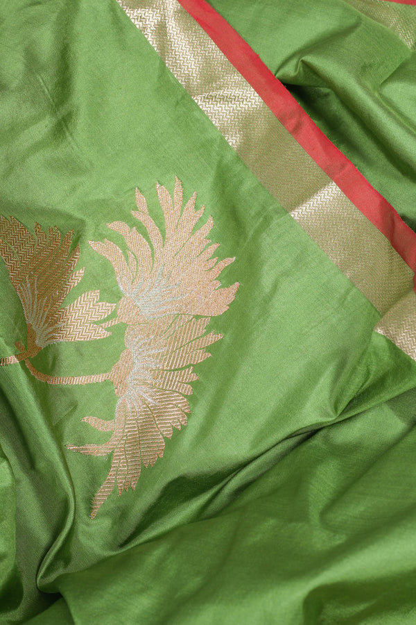 Green Katan Silk Benarasi Saree