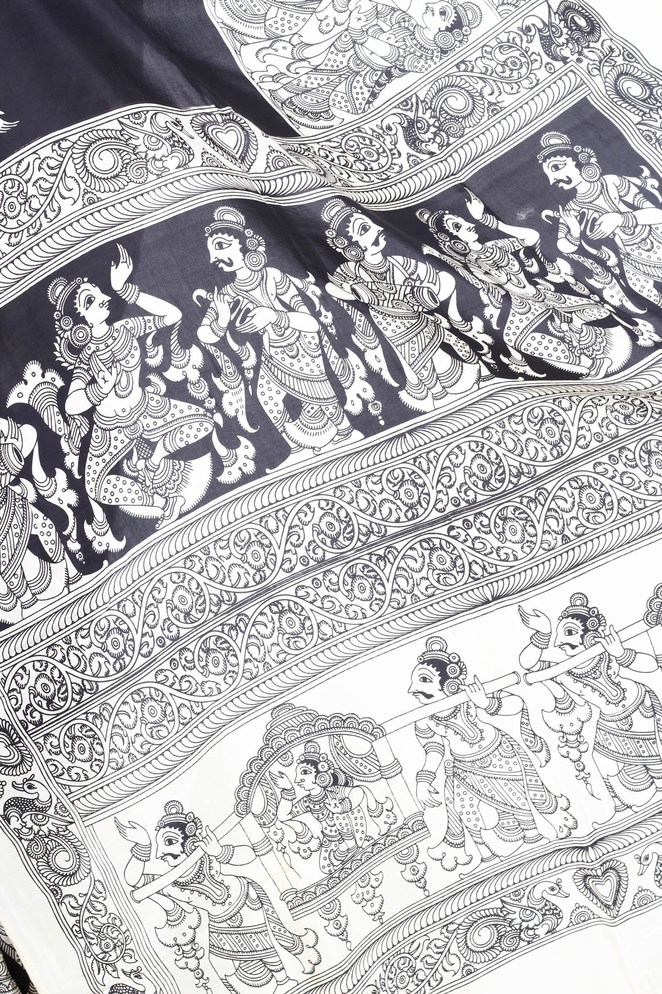 Black chenoori silk kalamkari saree