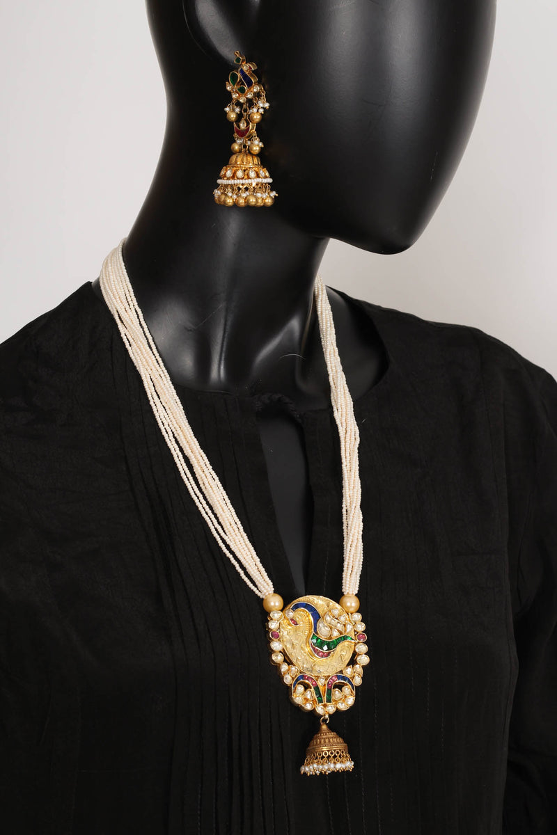 Silver Gold Plated Amrapali Necklace Set