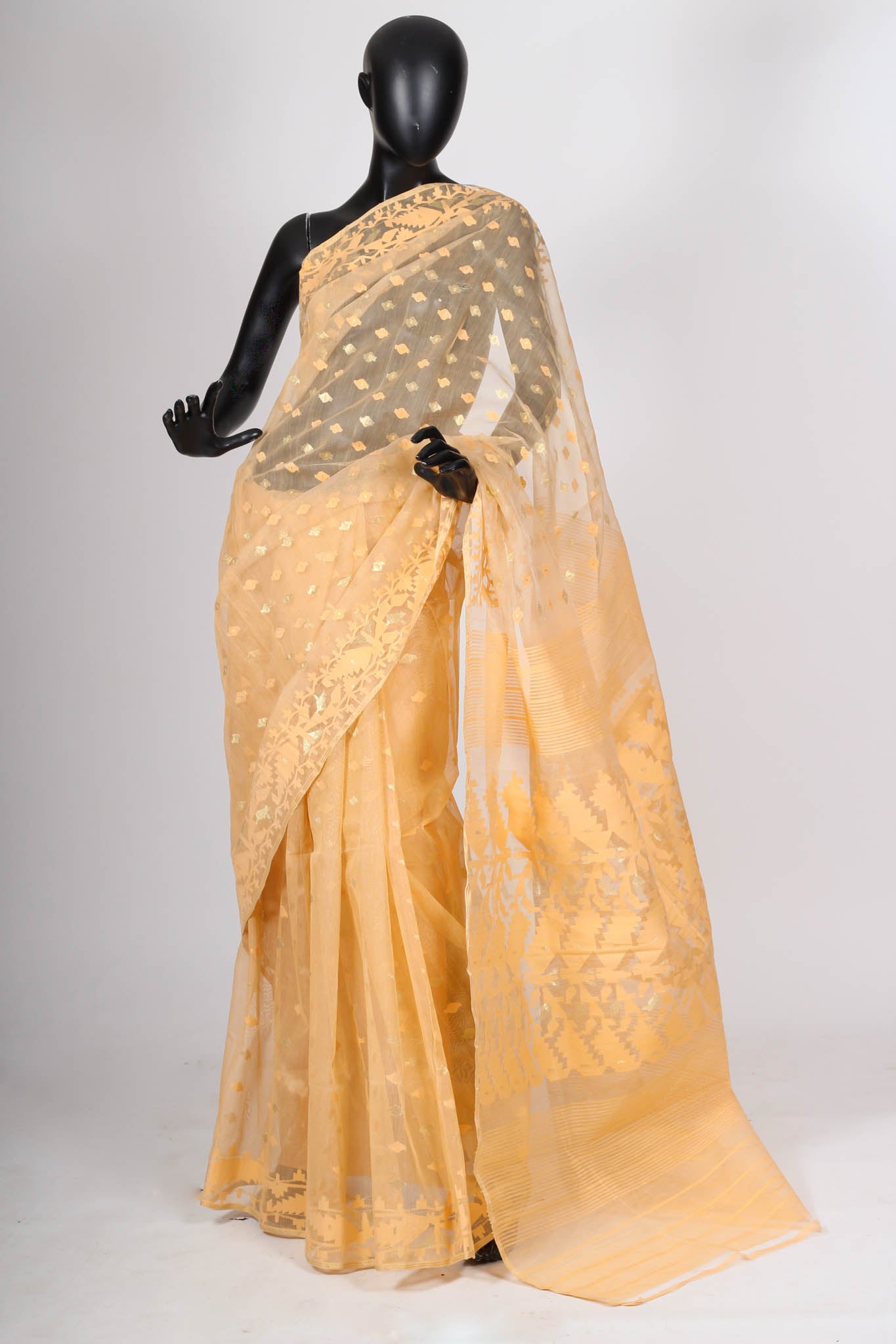 Beige Heirloom Jamdani saree