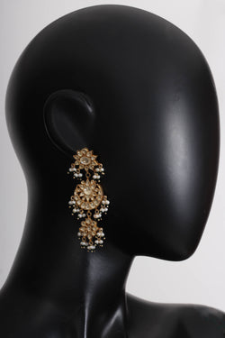Silver Gold Plated Glass Pearl Amrapali Earrings