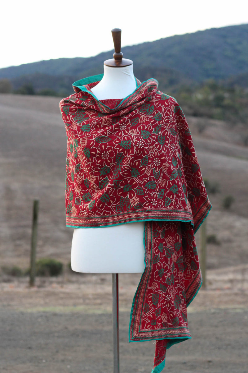 The Gypsy Flower Kantha scarf