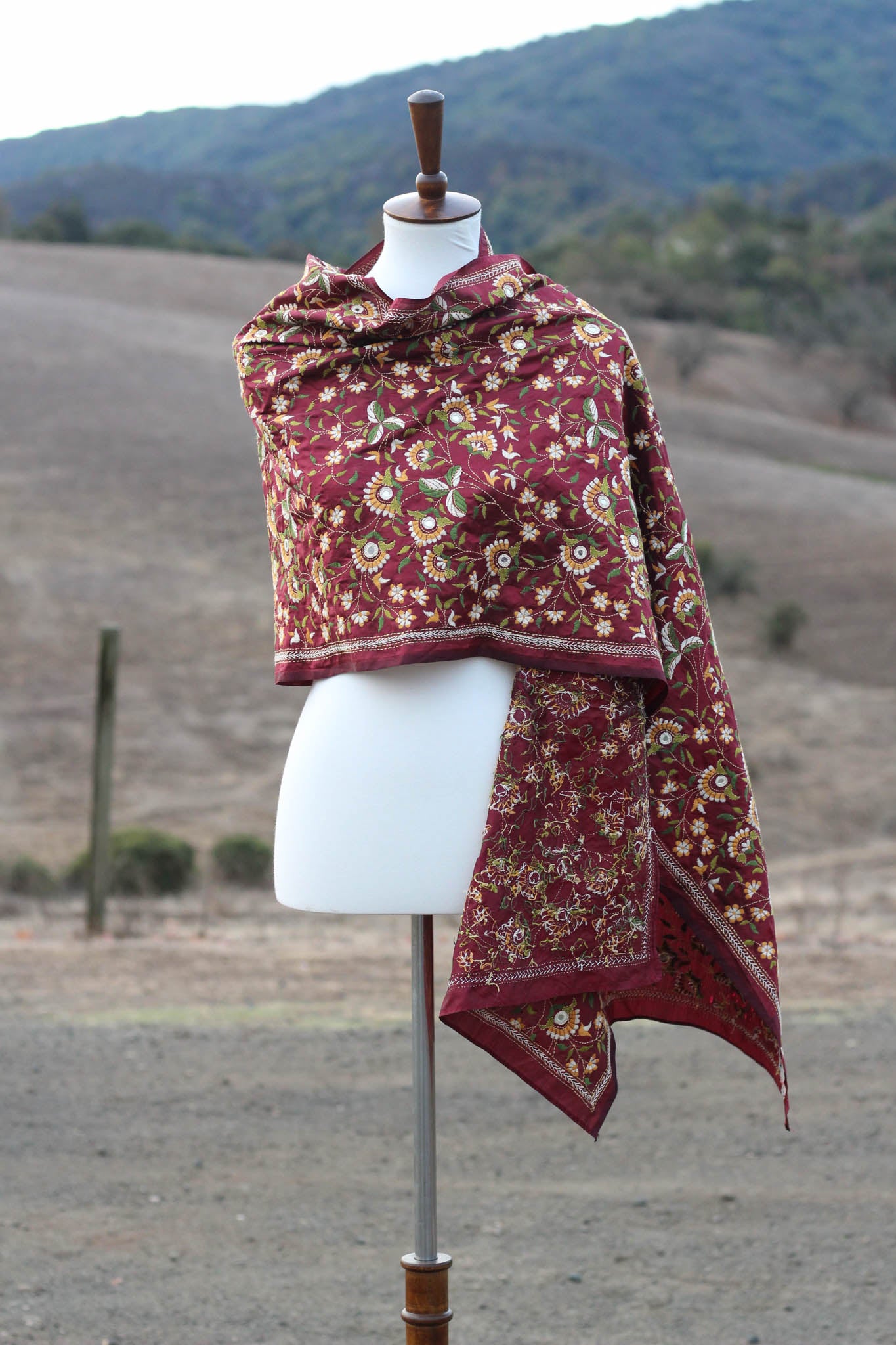 Hand embroidered Kantha stole