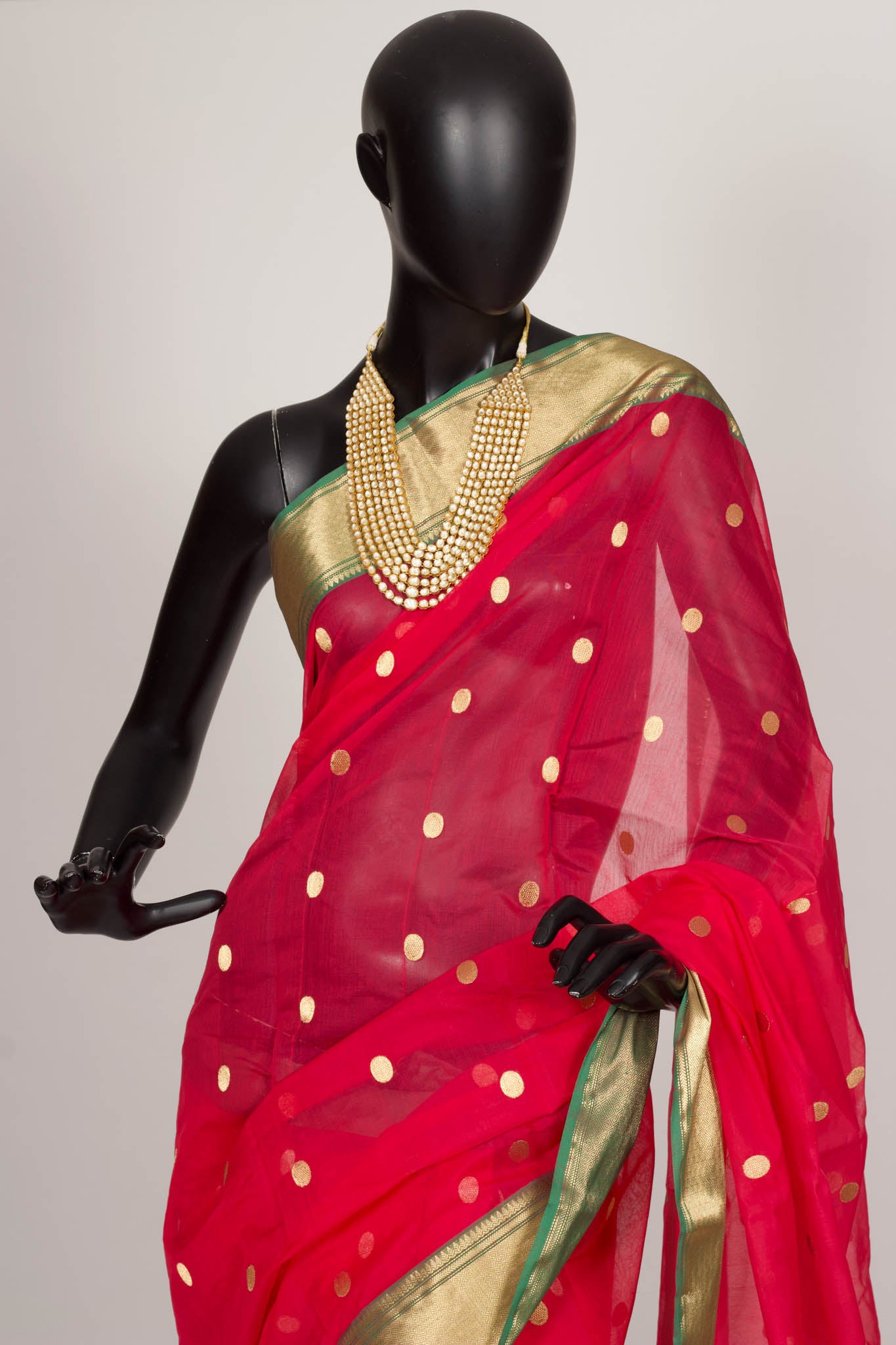 Hot Pink Chanderi saree