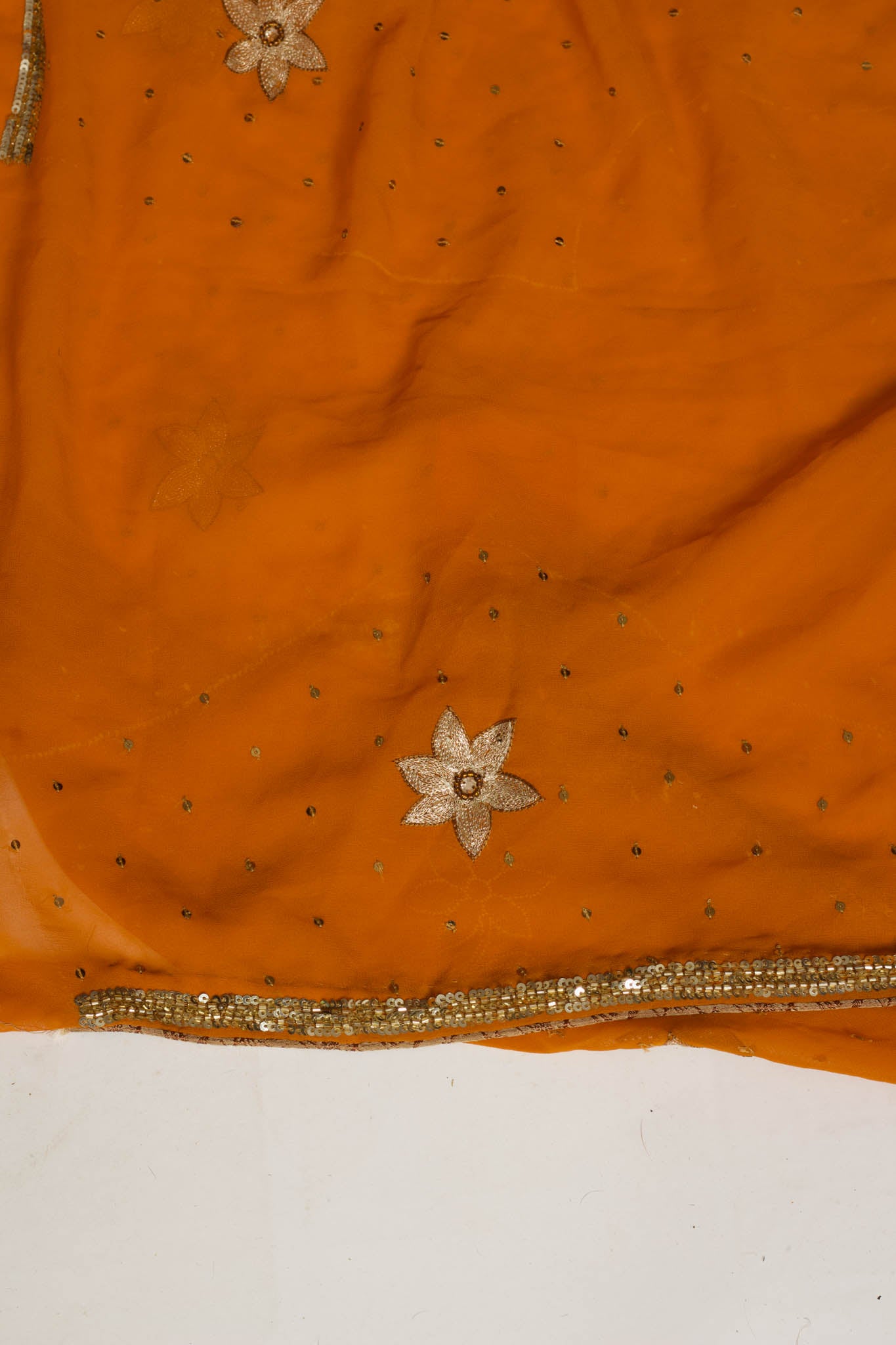 Orange Georegette Saree