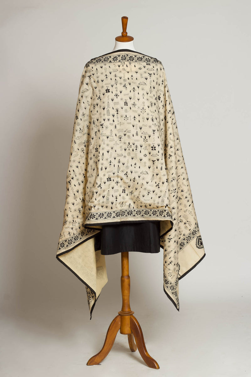 Off White Kantha Stole