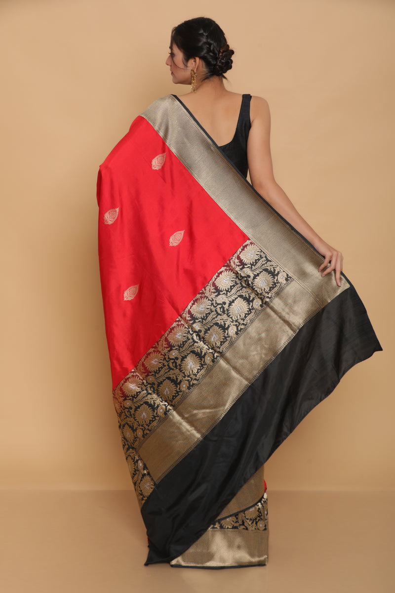 Lal Kali Benarasi Katan Silk saree