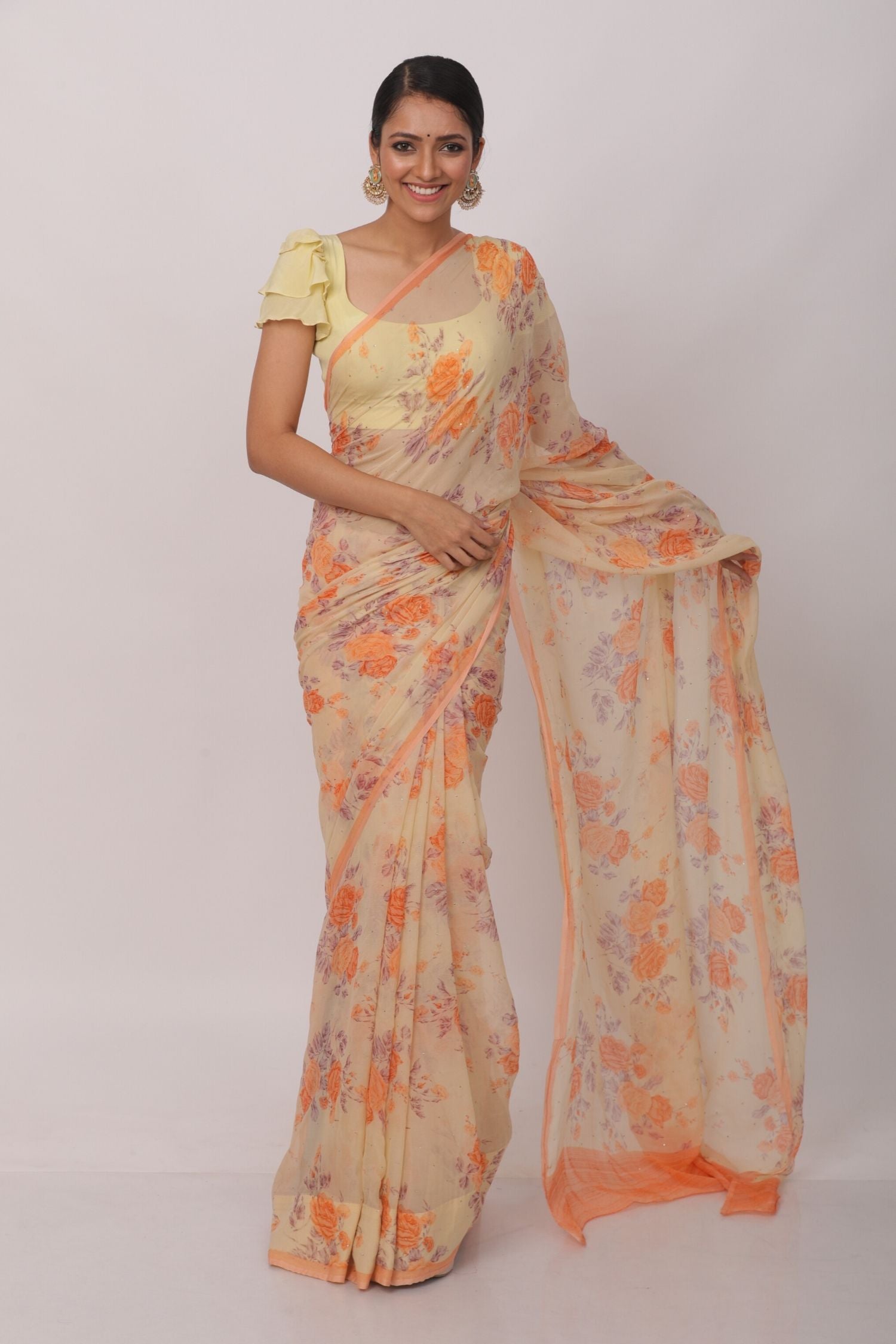 Printed Chiffon Saree