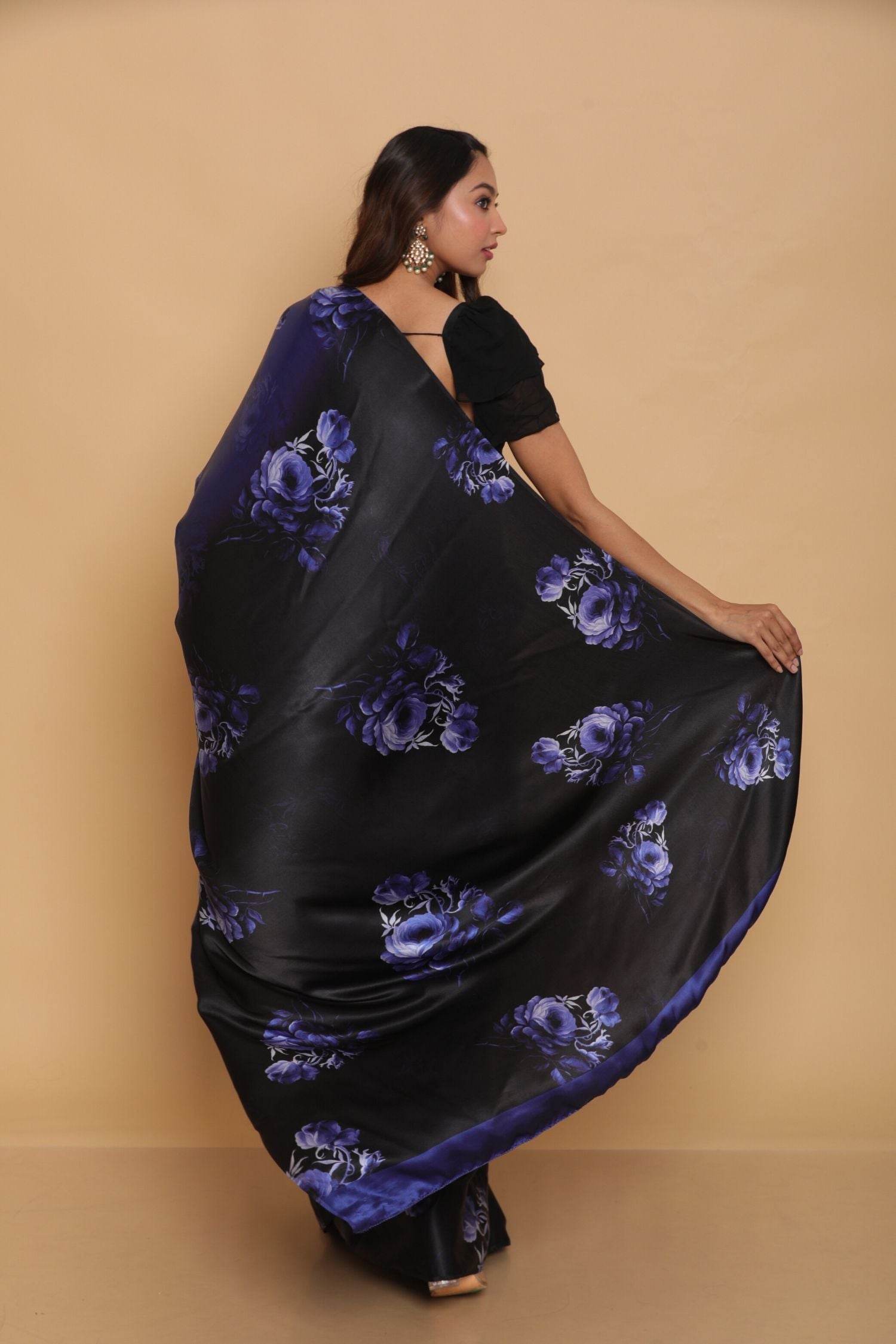 Printed Satin Saree