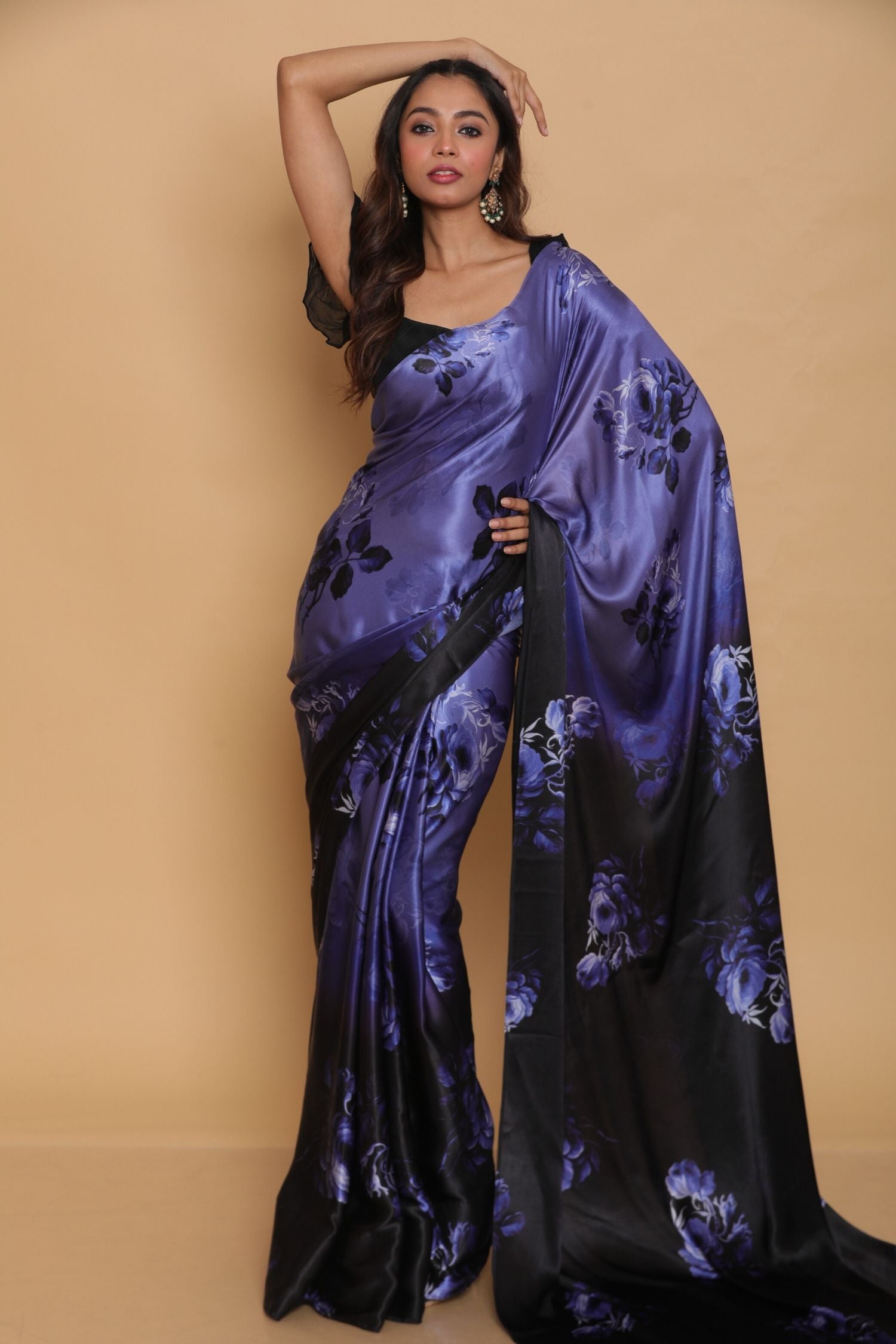 Printed Satin Saree