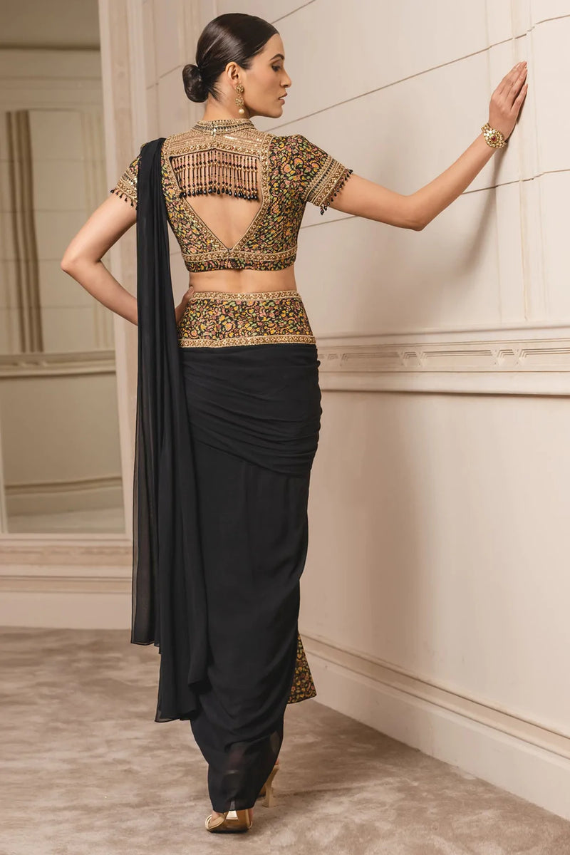 Indian Sari Fabric Black Curtain-KELA – Tara Design