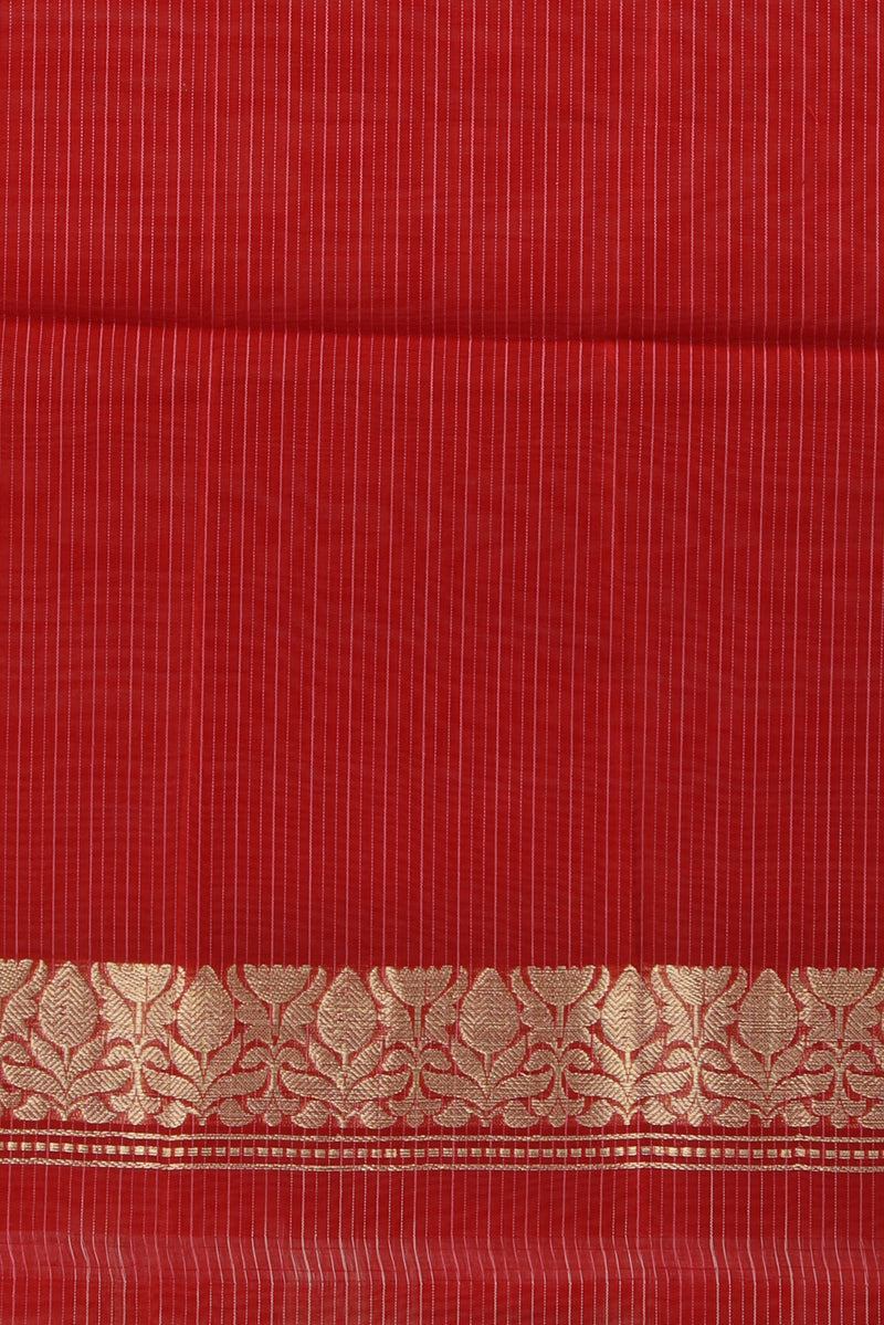 Gold Kota Silk saree with Red Benarasi Border