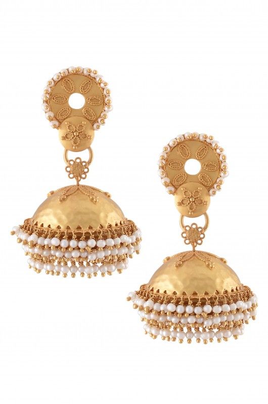 Silver Gold Plated Jhumka Earrings