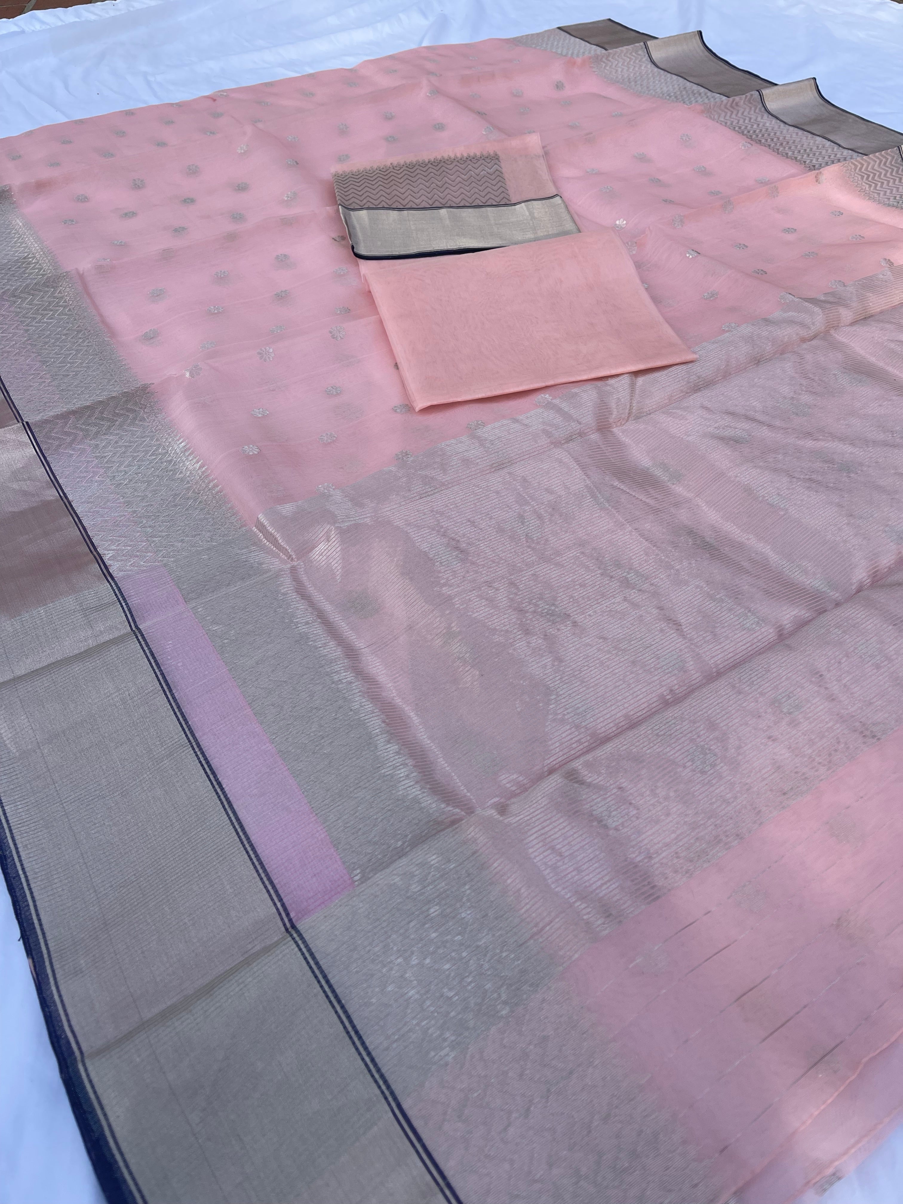 Pink Chanderi saree