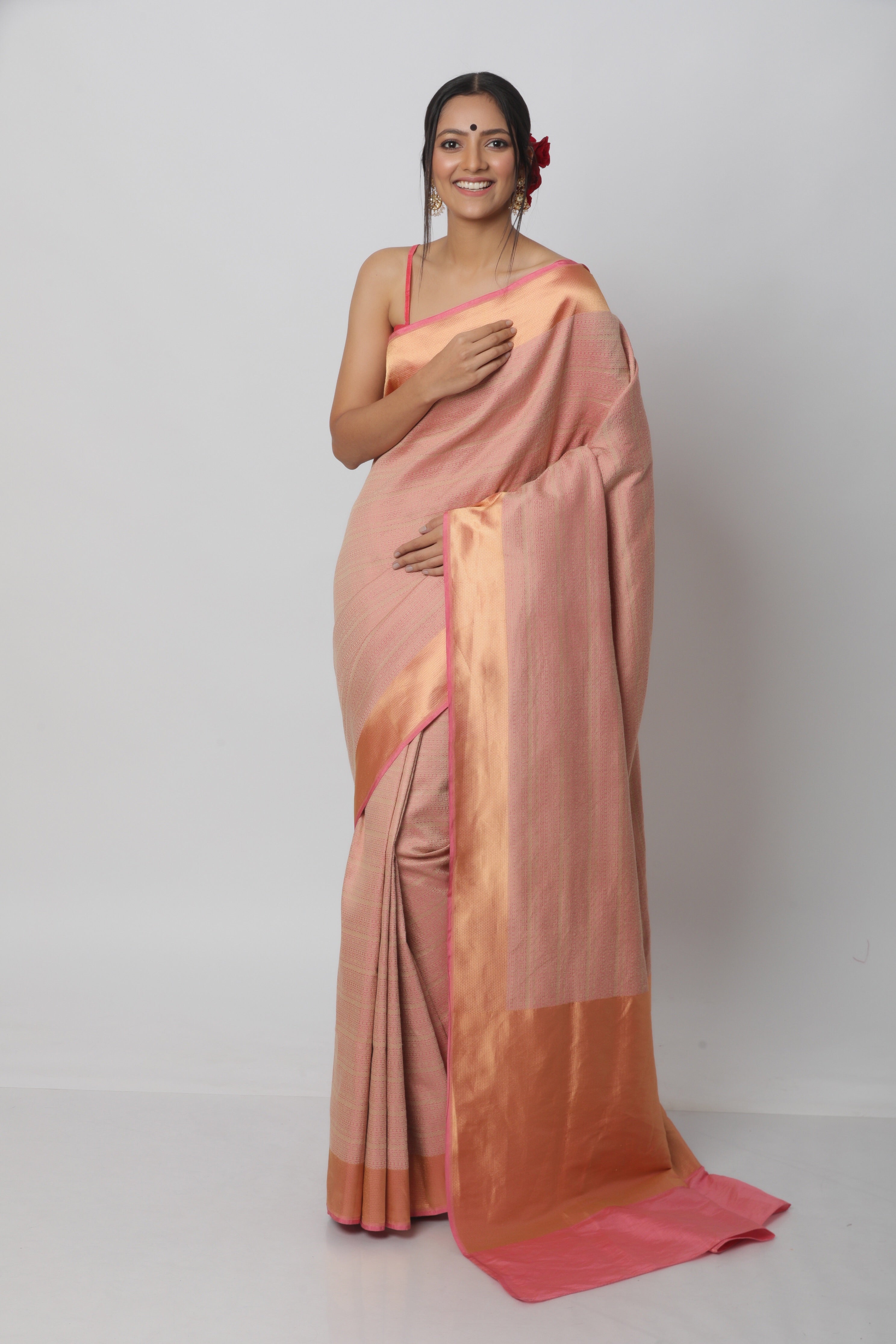 Pink Karwa Benarasi Silk Saree