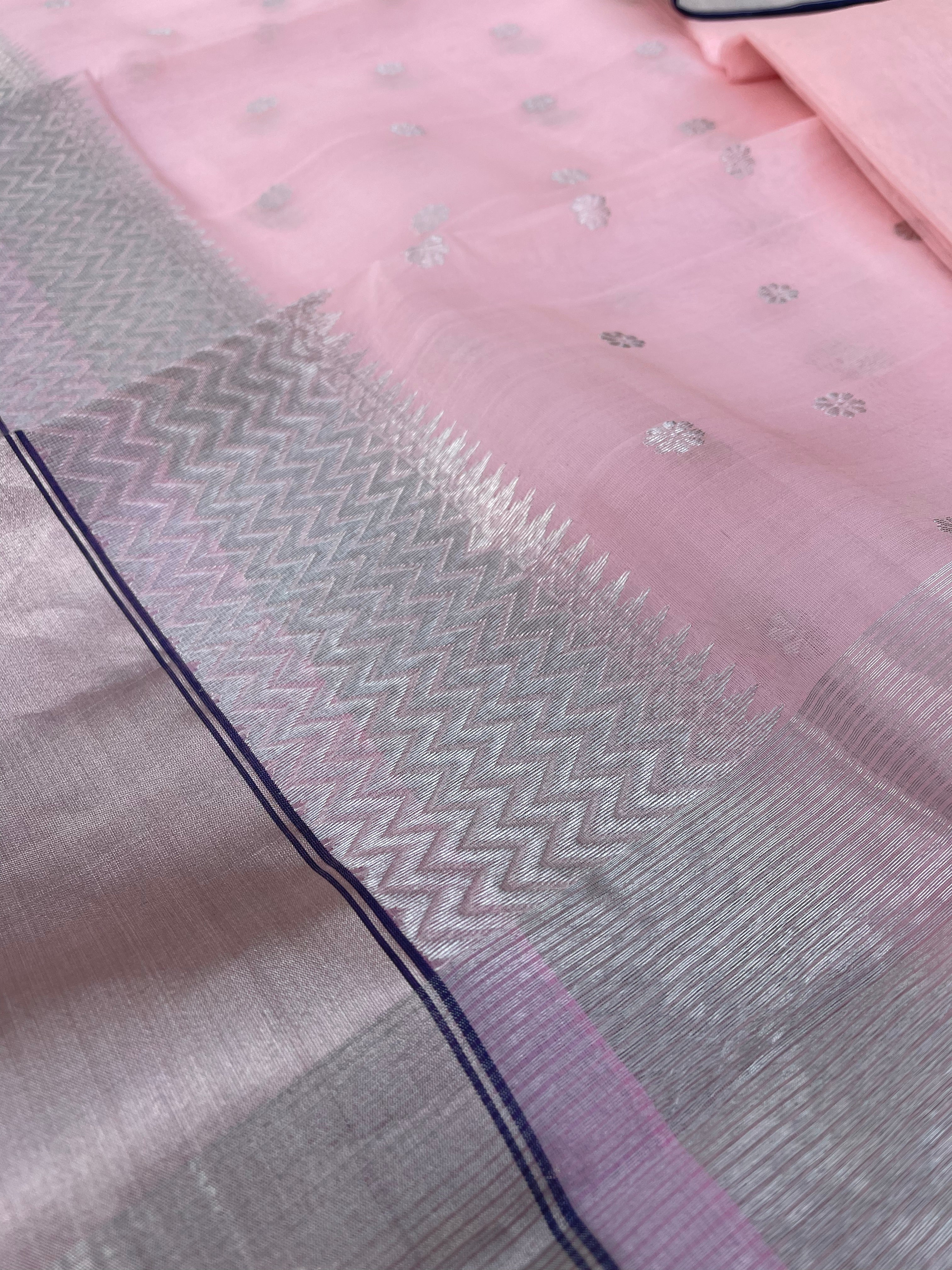 Pink Chanderi saree