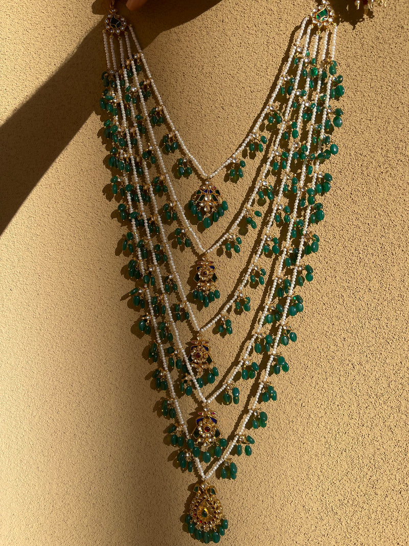 Silver Gold Plated 5 Layer Peacock Amrapali Haar