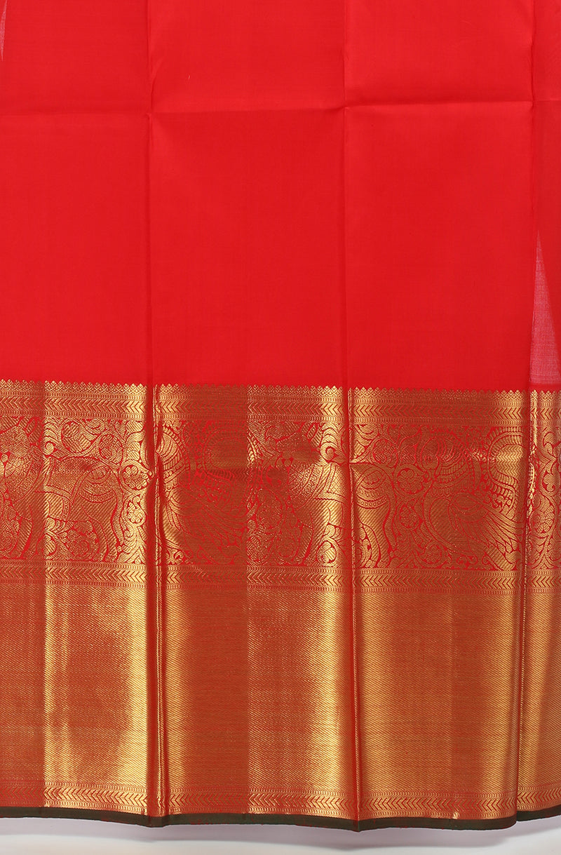 Red kanjiveram silk saree