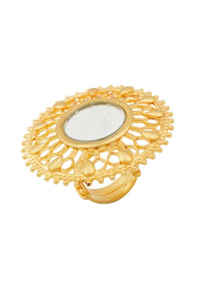 Silver Maharani Fountain Mirror Ring